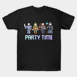 Party Time Class RPG Roleplaying DM 8-Bit T-Shirt